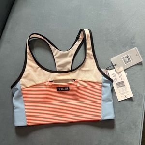P.E Nation Women’s Roll Shot Sports Bra Stripe